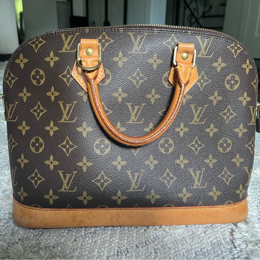 Louis Vuitton Brown Tan Satchel with Monogram
